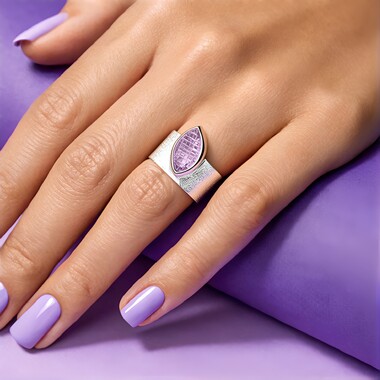 Lavendel-Amethyst-Silberring (MONOSONO COLLECTION)