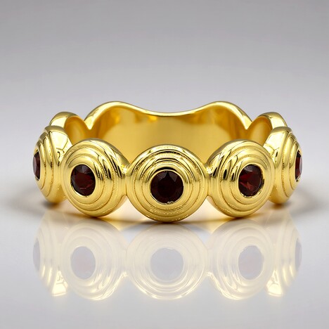 Anello in argento con Granato Mozambico