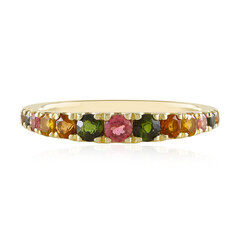 Gouden ring met Braziliaanse roze toermalijnen (de Melo)