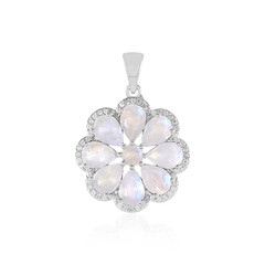 Rainbow Moonstone Silver Pendant