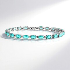 Bracelet en argent et Quartz couleur Paraíba
