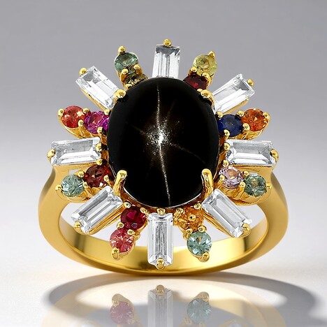 Anello in oro con Sillimanite Occhio di Gatto (Adela Gold)