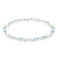 Zilveren armband met hemel-blauwe topaasstenen