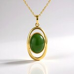Collana in argento con Giada Canadese