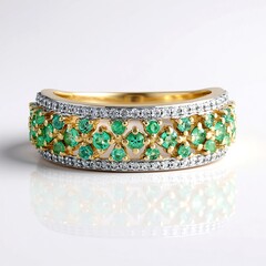 Bague en or et Emeraude de Zambie