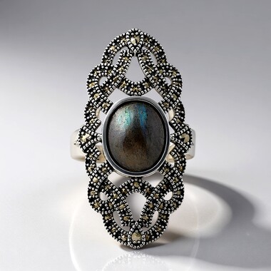 Anillo en plata con Labradorita (Annette classic)