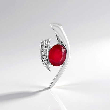 Ciondolo in argento con Rubino Bemainty (MONOSONO COLLECTION)