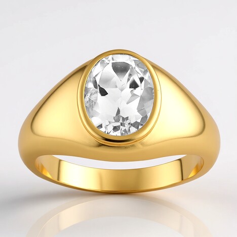 Anello in argento con Topazio Bianco
