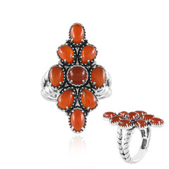 Anello in argento con Onice Rossa