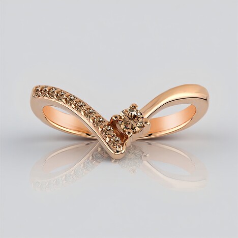 Anello in oro con Diamante Rose de France SI1 di Argyle (Annette)