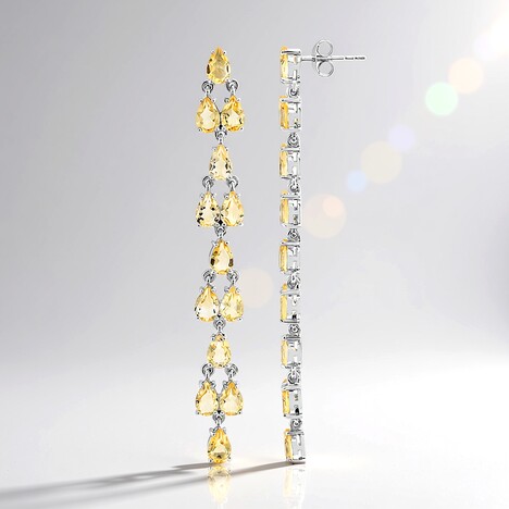 Boucles d'oreilles en argent et Citrine