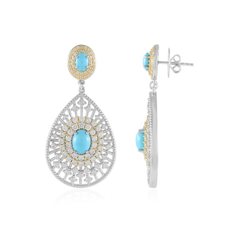 Sleeping Beauty-Türkis-Silberohrringe (Dallas Prince Designs)