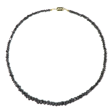 Schwarzer Diamant-Silberhalskette(Adela Silber)