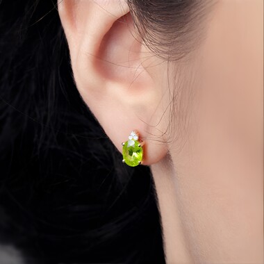 Boucles d'oreilles en or et Sphène