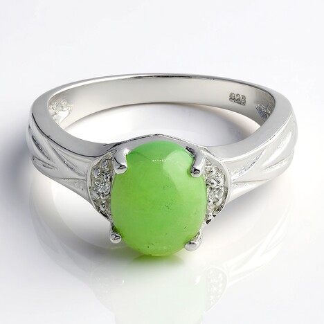 Anello in argento con Crisoprasio Imperiale