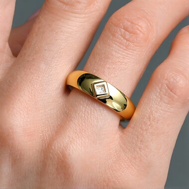 I3 Schokoladen-Diamant-Silberring