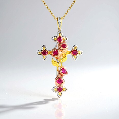 Collier en argent et Rubis de Birmanie (Gems en Vogue)