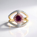 Anello in oro con Granato Magenta (SUHANA)