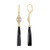 Zilveren oorbellen met zwarte onyxen (KM by Juwelo)