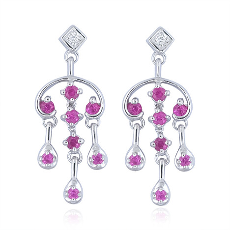 Pinkfarbener Saphir-Goldohrringe