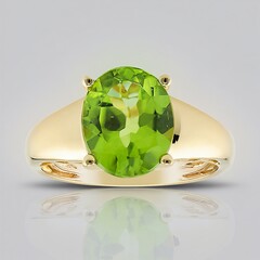 Anello in oro con Peridoto Dashihe  (CIRARI)