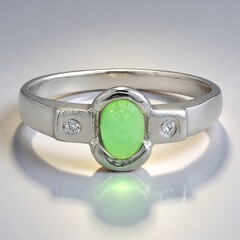 Anello in argento con Crisoprasio Imperiale