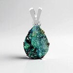 Ciondolo in argento con Silice gemma drusa (Bali Barong)