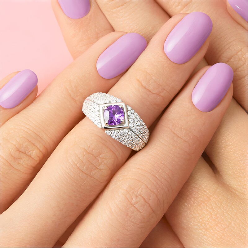 Anello in argento con Ametista Siberiana (de Melo Essence)