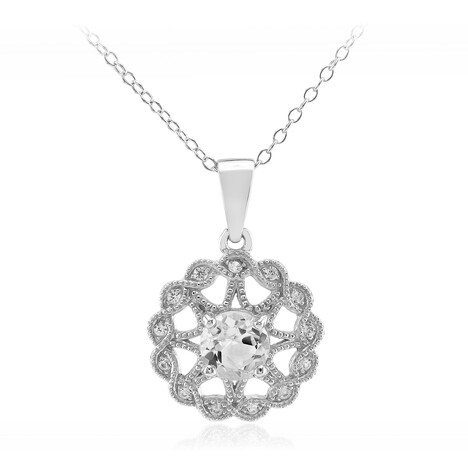 White Topaz Silver Necklace