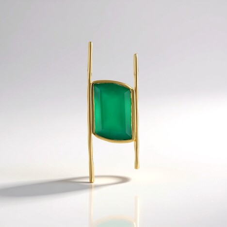 Ciondolo in argento con Onice Verde (MONOSONO COLLECTION)