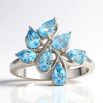 Anello in argento con Acquamarina Santa Maria