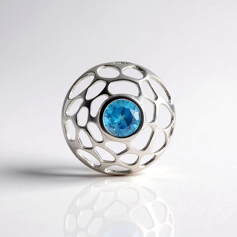 Ciondolo in argento con Topazio Blu Londra (MONOSONO COLLECTION)