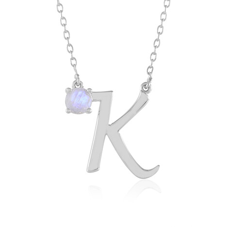 Regenbogen-Mondstein-Silbercollier