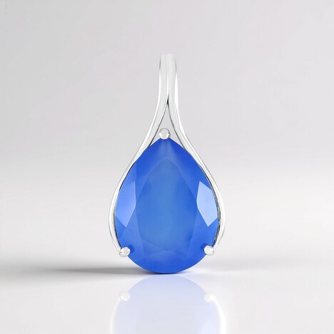 Ciondolo in argento con Calcedonio Blu