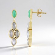 Orecchini in argento con Crisoprasio (KM by Juwelo)