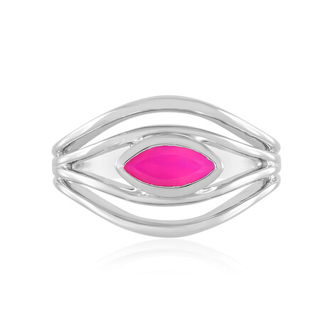 Anillo en plata con Calcedonia frambuesa