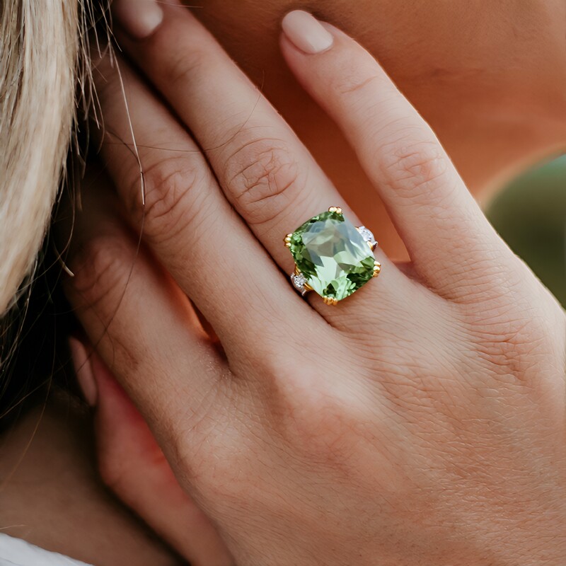 Anillo en plata con Amatista verde (Gems en Vogue)