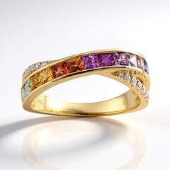 Anello in oro con Zaffiro Fancy (CIRARI)