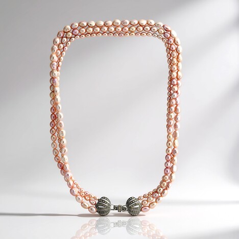 Collana in argento con Perla d'Acqua Dolce Rosa (TPC)
