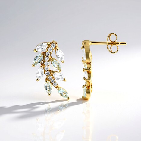 Orecchini in argento con Topazio Bianco