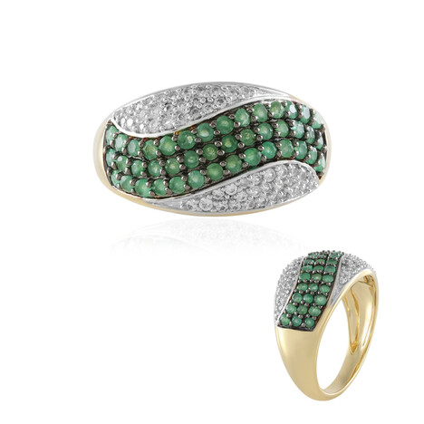 Bague en argent et Emeraude du Brésil