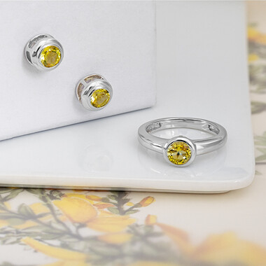 Bague en argent et Quartz de l'Ouro Verde