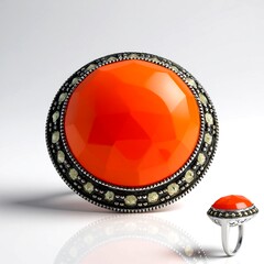 Anello in argento con Agata Rossa
