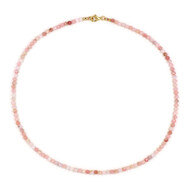 Pinkfarbener Opal-Silberhalskette