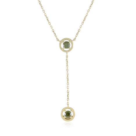 Collana in oro con Diamante Verde SI2