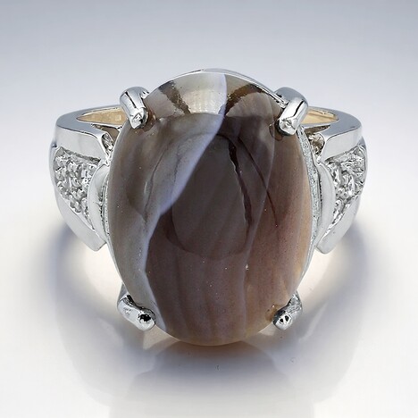Anello in argento con Agata Botswana
