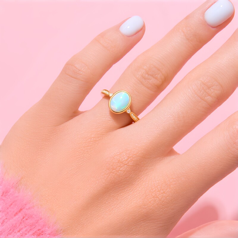 Gouden ring met een AAA Welo-opaal (CIRARI)