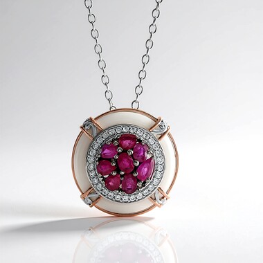 Collana in argento con Agata Bianca (Gems en Vogue)