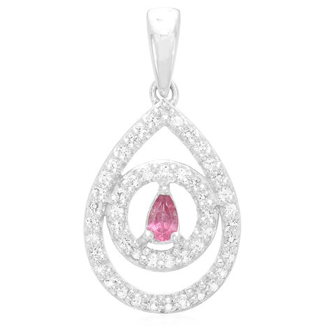 Pink Tourmaline Silver Pendant