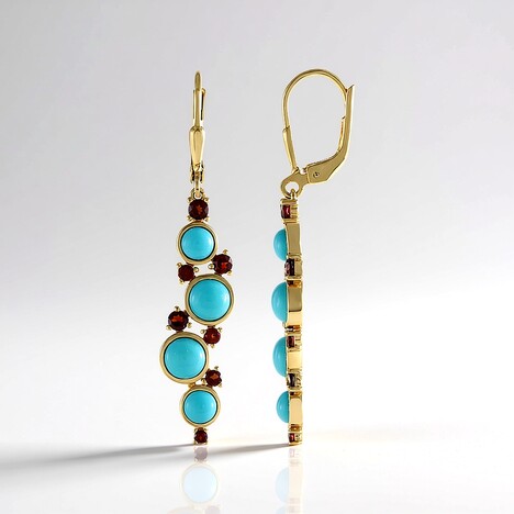 Orecchini in argento con Turchese Sleeping Beauty (KM by Juwelo)